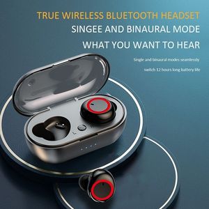 Headsets Y50 Bluetooth Earphones Tws In Ear 50 Running Sports Stereo Buttons With Microphone Wireless Headphones 230630