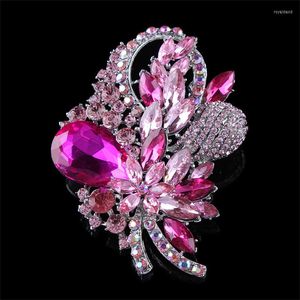 Broscher skriker lyxiga mode kvinnor vintage glänsande strass utsökta stift high-end crystal lady kostym kappa märken corsages