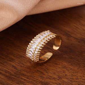 Cluster Ringe Damen Temperament Mode Ring Cool Open Zirkon Hochwertiger Handgeschenk Freunde Geburtstagsfeier Geschenke Schmuck