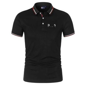2023 New Large T-shirt Fashion Brand Polo Shirt Mens Summer Mens Short Sleeve Business Top Asian Size