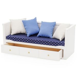 Acessórios para casa de bonecas Odoria 1 12 sofá-cama em miniatura com almofadas sala de estar quarto conjunto de móveis para casa acessórios para casa de bonecas decoração de casa de bonecas 230629