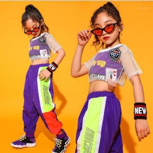 Stage Wear Children Ballroom Jazz Dance Costumes Hip-hop Style Students Teams Modern Girls Party Concert Outfits1256B