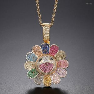 Necklace Earrings Set & Zlxgirl Jewelry Fashion Women And Men Sun Flower Shape Pendant Full Zircon Wedding Women's Party