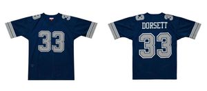 Maglia da calcio cucita 33 Tony Dorsett 1984 bianca Mitchell Ness maglie da rugby retrò Uomo S-6XL