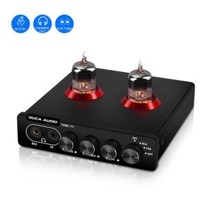 Anslutningar Suca Audio NE5532 Tubet76J9 Tube Amplifier ESS9018 Hörlurförstärkare Fiber Coaxial DAC -avkodning Justerbar diskant och bas