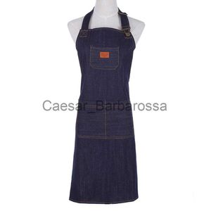 Fartuch kuchenny Denim Fartuch dla mężczyzn unisex gotowanie kuchni do grilla fartuchy dla kobiet roboczych serwer BIB Fartuch dżinsowe Smocks Regulowane x0630