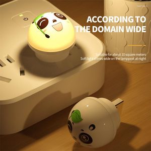 Luci notturne 1pc USB Plug LED Light Portable Emergency Handheld Ricaricabile Lampada da campeggio Cartoon Panda Mini Nightlights