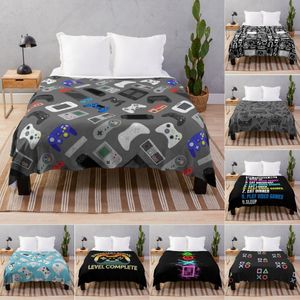 Одеяла Gaming Throw Blanket Boy Gamer Одеяло для кровати Диван Couch Decor Kid Video Game Gamepad Флис Девушка Супер мягкое теплое плюшевое одеяло 230629