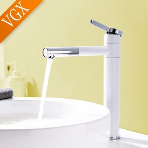 Bathroom Sink Faucets VGX Bathroom Faucets High Basin Mixer Sink Tall Faucet Gourmet Washbasin Taps Water Tap Cold Rotating Tapware Crane Brass 230629