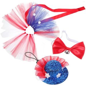 Cat Costumes Props Fourth July Pet Costume Usa Clothes Clothing National Day Yarn Dogs Custom Independence Mesh Tutu Skirt Hats