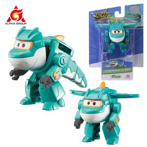 Action Toy Figures Super Wings S6 Tino 2 Inches Mini Transformering Anime Deformation Plan Robot Action Figures Transformation Barn Toys Gifts 230628