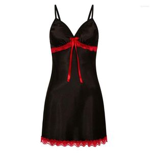 Damen-Nachtwäsche, sexy Seidensatin-Nachtwäsche, Slip-Kleid, ärmelloses Pyjama-Nachthemd, Übergröße, bequem