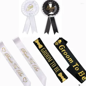 Decorazione per feste Sposo/sposa To Be Etiquette Strap Badge Set Forniture per addio al nubilato Decorazioni per addii al celibato