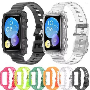 Watch Bands Soft Case Integrated Clear Band for Huawei Fit 2ストラッププラスチックスポーツベルトブレスレットコレア
