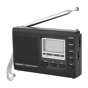 Radio Professional Mini Portable Radios FM/MW/SW -mottagare w/Digital Alarm Clock FM/AM Radio Bra ljudmottagare som gåva till förälder