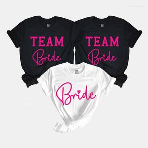 Kvinnors T -skjortor Team Bride Squad 2023 Bomull Högkvalitativ Black Hen Bachelorette Party O Neck Girl Wedding Eesthetic Clothes