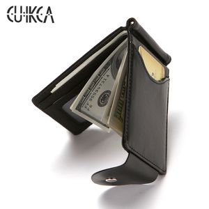 Cuikca Sydkorea Style Money Clip Men Wallet Purse Ultratin Slim Wallet Mini Hasp Leather Wallet Business ID Kreditkort Väska