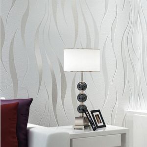 Rolo de papel de parede não tecido moderno de luxo 3D listrado para sala de estar, quarto, TV, sofá, fundo, cinza, roxo, bege, amarelo