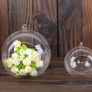 Vase 12pcs Terrarium Ball Globe Shapeクリアハンギングガラス花瓶の花植物テラリウムコンテナマイクロランドスケープウェディングホームデコレーションx0630