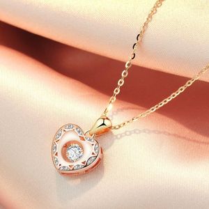 Chains Necklace Women's S925 Sterling Silver Rose Gold Plated Flexible Clavicle Chain Simple Special-Interest Design Colorful He