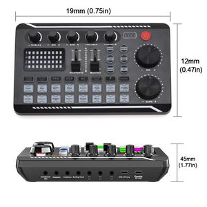 Mikser F998 Zestaw mikrofonu Mikrofon z karty dźwiękowej Audio Dźwięk Karta dźwiękowa USB Profesjonalny komputer Adapter dźwiękowy Wzmacniacz Konsoli Dźwięk