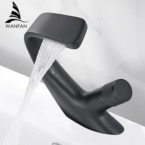 Bathroom Sink Faucets Basin Faucets Matte Black Modern Bathroom Mixer Tap Brass Washbasin Faucet Single Handle Single Hole Elegant Crane 855818 230629