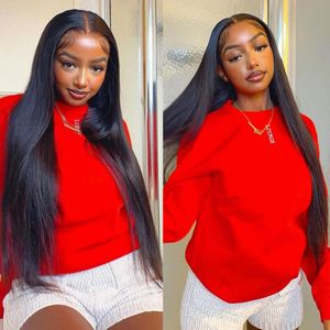 13x6 Lace Frontal Human Hair Wigs Brazilian Straight Human Hair Wigs with Bangs Headband Wig Women Wigs