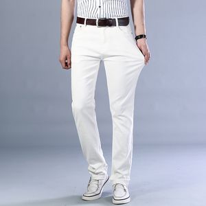 Männer Jeans Klassischen Stil Wein Rot weiß schwarz Mode Business Casual Gerade Denim Stretch Hosen Männliche Marke Hosen 230629