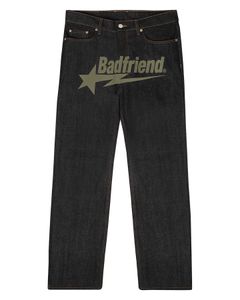 Bad Friend Jeans Letter Printed Baggy Men s Jeans Y2K Jeans Baggy Hiphop Pants 2024 Harajuku Fashion Punk Rock Pants Streetwear Wide Leg 594