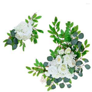 Dekorativa blommor Artificial Wedding Arch Simulation Flower Swag Decor för Lintel Door Wall Ceremony Celebration