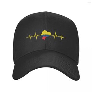 Ball Caps spersonalizowane bicie serca Ekwadoriańska flaga baseballowa czapka Hip Hip Regulowana Ekwador Proud Dad Hat Spring Snapback