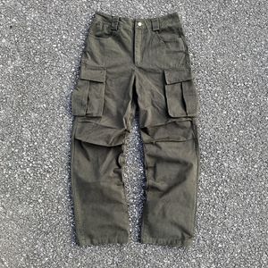 Vintage Streetwear Fashion Casual Loose Zipper Overalls Clothing Trousers Long Cargo Pants for Men