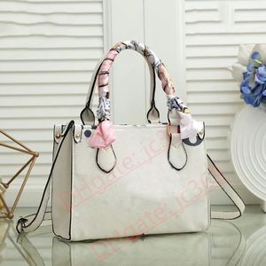 2023 Bolsa Feminina Estilista de Moda Mini-Tote Bag Quadrada Clássica Bolsa com Lenço de Seda Bolsa Tiracolo de Um Ombro Alça de Ombro Removível Litchi Grain Leather