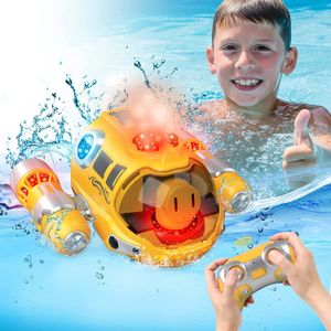 Electric/RC Boats RC Submarine Swimming Pool Water Game Toys for Children Radio Controlled Boat Birthday Christmas Gifts for Kids Bath Juguetes 230629