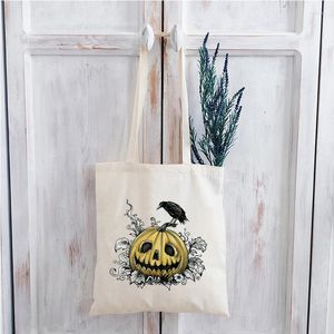 Shopping Bags Lantern Halloween Canvas Bag Plus Fashion Black Custom Women Vintage Graphic Cute Friendly Print