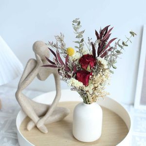 Dried Flowers New Mini Real Natural Dry Flower Bouquet Fall Decoration Rose Sunflower Gypsophila Plants DIY Making Wedding Party Photograph