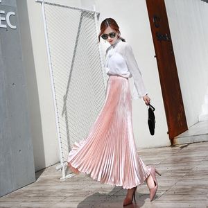 Dresses 2023 Spring and Summer Women New Fashion Pleated Long Women Skirt Fashion Solid Flared Maxi Skirt for Women