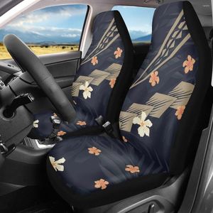 Car Seat Covers INSTANTARTS Polynesian Plumeria Print Vehicle For Truck SUV Anti-Slip Interior Set Of 2 Accessories