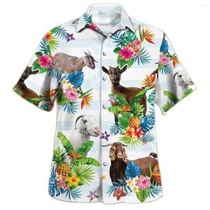 Мужские повседневные рубашки Jumeast Goat Lovers Tropical Flower Мужская гавайская рубашка Курица Крупный рогатый скот Пляжная блузка Cow Pig Farm Clothing Farmer Gifttify