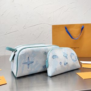 Luis Vuittons Toiletry Tie Kit Dye Dopp Pouch Designer Makeup Bag Leather Toiletry Large Capacity Cosmetics Bag Fashion Women Travel Washing Bags Handbags