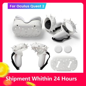 VR Glasses VR Protective Cover Set For Oculus Quest 2 VR Glasses Controller Grip Protective Sleeve VR Helmet Cover For Quest 2 Accessories 230630