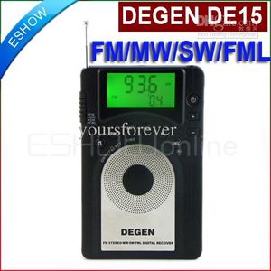 Radio Degen De15 Fm Stereo Mw Sw Fml Lcd Radio World Band Ricevitore Sveglia Orologio al quarzo