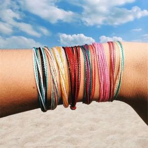 Vsco Girl Multilayer Rope Bracelet Boho Beach Colorful Wax String Weave Rope Braid Friendship Bangle Statement Vintage Jewelry Gift