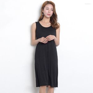Women's Sleepwear Sling Skirt Nightgown 2023 Summer Vest 40s Modal Black Dress Nightdress Homewear Sleep Tops Sexy Nightwear