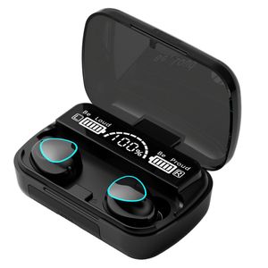 Fones de ouvido M10 TWS Bluetooth V5.0 Tela LED Mini fones de ouvido sem fio com microfone 9D estéreo esportes fones de ouvido à prova d'água
