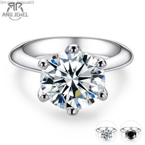 With Side Stones With Side Stones AnuJewel 1ct 2ct 3ct 5ct D Color Engagement Ring For Women 925 Sterling Silver Solitaire Ring Wholesale 230221 Z230630