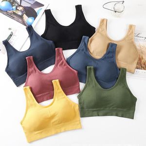 Yoga Outfit Seamless Push Up Bras For Women V-shape Beauty Back Sports Bra Wire Free Padded Top Solid Sportswear Woman Gym Running Vest