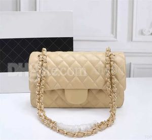 Top Designe custom luxury brand handbag channel Womens bag 2023 leather brief gold chain nice crossbody 2.55cm black and white pink cattle clip sheepskin shoulderHG