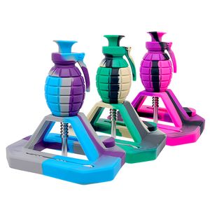 Coletor de granada de silicone com ponta de titânio de 14 mm Plataformas de petróleo Bongs acessórios para fumar reciclador dab rig tubo de vidro