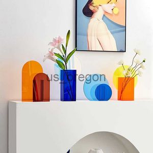 Vases Home Decor Vases Modern Home Decoration Room Decoration Plant Hydroponic Acrylic Vase Color Flower Arrangement Container x0630